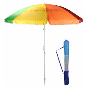 Parasol Multifarvet � 220 cm Strand Artikuleret