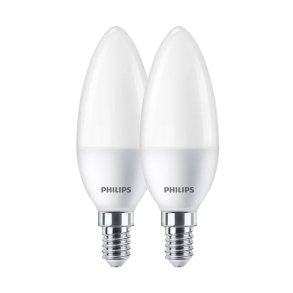 Candle lysp�re Philips E 7 W E14 806 lm � 3,8 x 11,4 cm 2 enheder (4000 K)
