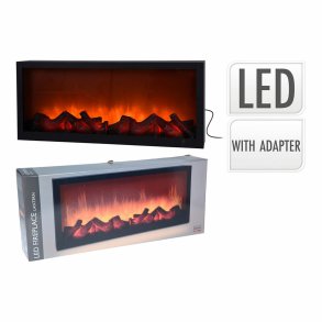 Elektrisk dekorationspejs til vggen Sort 1,5 W 57 x 10 x 25 cm