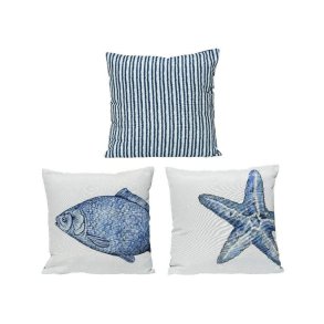 Pude Bl Hvid Multifarvet 40 x 40 cm