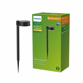 Solcelle-havelys Philips Vynce 1,5 W 11,2 x 14,2 x 54 cm Sort Plastik Cirkul�r (2700 K) (Varm hvid) (1 enheder)