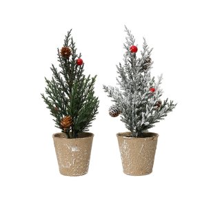 Juletr� Everlands snefald Fyrretr� 10 x 28 cm Mini