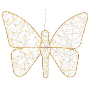 Lysdekoration Lumineo Gylden Metal Sommerfugl 43 x 58 cm