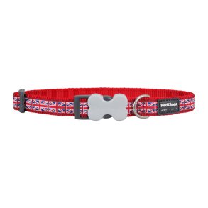 Hundehalsbnd Red Dingo Union Jack 20-32 cm Rd
