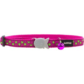 Hundehalsbnd Red Dingo STYLE STARS LIME ON HOT PINK 41-63 cm