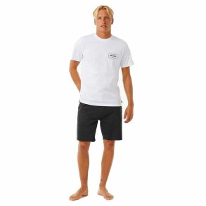 Kortrmet T-shirt til Mnd Rip Curl Stapler  Hvid