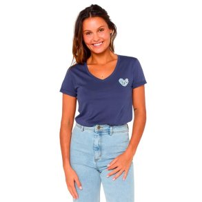 Kort�rmet T-shirt til Kvinder Rip Curl Heart V Neck Tee Bl�