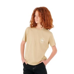 B�rne Kort�rmet T-shirt Rip Curl Stapler Tee Beige