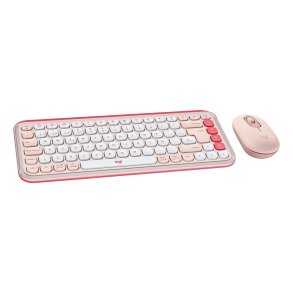 Tastatur og mus Logitech POP ICON Spansk QWERTY Pink