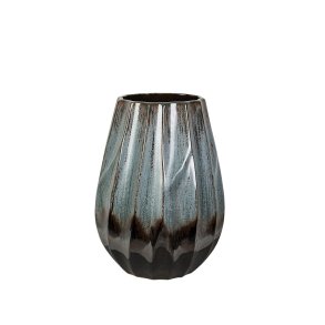 Vase Romimex Bl Sort Bl/Sort Keramik 23 x 28 x 23 cm
