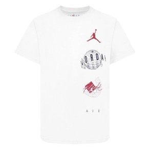Brne Kortrmet T-shirt Nike JDB AIR GLOBE JORDAN SS TEE 95D121 001 Hvid