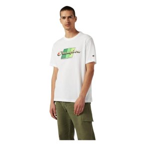 Kort�rmet T-shirt til M�nd Champion CHAMPION SS TEE 221219 Hvid