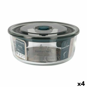 Hermetisk madkasse Santa Clara Gr� 850 ml 15,6 x 6,8 cm (4 enheder)
