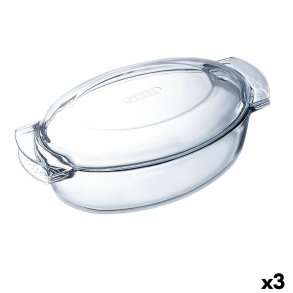 Ovn Fad Pyrex Classic Vidrio Gennemsigtig Glas Oval 39 x 23 x 15 cm Med l�g (3 enheder)