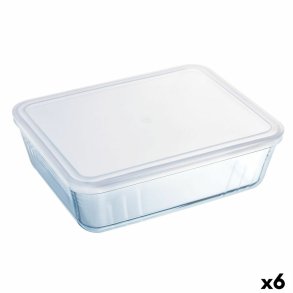 Rektangulr madkasse med Lg Pyrex Cook & Freeze 19 x 14 x 5 cm 800 ml Gennemsigtig Silikone Glas (6 enheder)