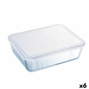 Rektangulr madkasse med Lg Pyrex Cook & Freeze 22,5 x 17,5 x 6,5 cm 1,5 L Gennemsigtig Silikone Glas (6 enheder)