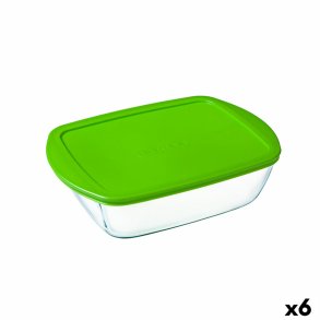 Rektangulr madkasse med Lg Pyrex Cook & Store Grn 1,1 L 23 x 15 x 7 cm Silikone Glas (6 enheder)
