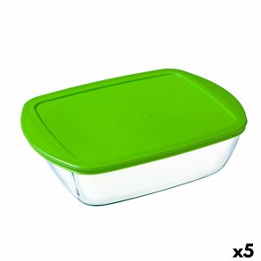 Rektangulr madkasse med Lg Pyrex Cook&store Px Grn 2,5 L 28 x 20 x 8 cm Glas Silikone (5 enheder)