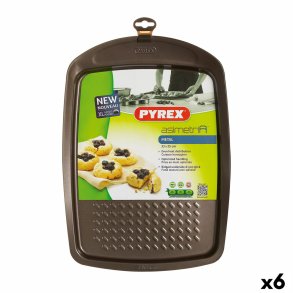 Bageform Pyrex Asimetria Rektangulr Sort Metal 33 x 25 cm (6 enheder)
