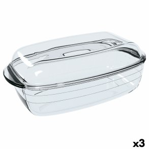 Bageform  Cuisine Rektangulr Med lg 37,5 x 22,5 x 10,6 cm Gennemsigtig (3 enheder)
