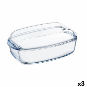 K�kkenspringvand Pyrex Classic Med l�g 4,5 L 38 x 22 x 11 cm Gennemsigtig Glas (3 enheder)