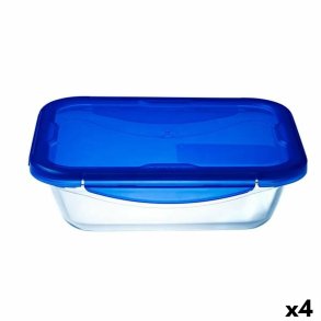 Hermetisk madkasse Pyrex Cook&go 30 x 23 cm 3,3 L Rektangulr Bl Glas (4 enheder)