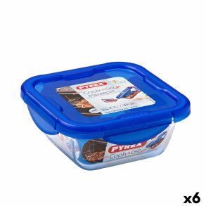 Hermetisk madkasse Pyrex Cook & Go 16,7 x 16,7 x 7 cm Bl 850 ml Glas (6 enheder)