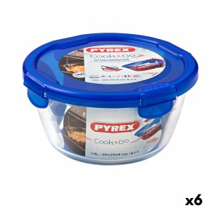 Hermetisk madkasse Pyrex Cook&go 20 x 20 x 10,3 cm Bl 1,6 L Glas (6 enheder)