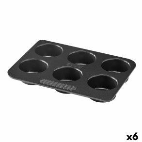 Muffinform Pyrex Magic Sort 24 x 18 x 3 cm (6 enheder)