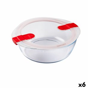 Hermetisk madkasse Pyrex Cook&heat 26 x 23 x 8 cm 2,3 L Rd Glas (6 enheder)