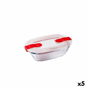 Hermetisk madkasse Pyrex Cook & Heat Rektangulr 400 ml 17 x 10 x 5 cm Gennemsigtig Glas (5 enheder)