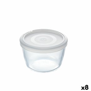 Rund madkasse med lg Pyrex Cook&freeze 600 ml 12 x 12 x 9 cm Gennemsigtig Glas Silikone (8 enheder)