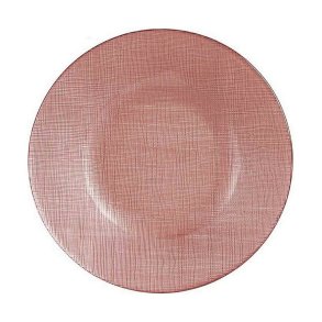 Flad Plade Vivalto 323921P-3 Pink Glas 21 x 2 x 21 cm (6 enheder)