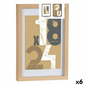 Fotoramme 24 x 2,5 x 32,5 cm Natur Glas Tr MDF (6 enheder)