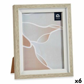Fotoramme 18,8 x 23,8 x 2 cm Krystal Beige Hvid Plastik (6 enheder)