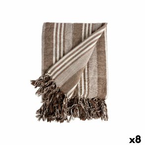 Multifunktionelt tppe Striber 235 x 205 cm Hvid Beige (8 enheder)