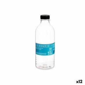Flaske Leknes 004041-29 Sort Gennemsigtig Plastik 1 L 8,3 x 23 x 8,3 cm (12 enheder)