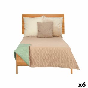Sengetppe med to sider 240 x 260 cm Grn Beige (6 enheder)