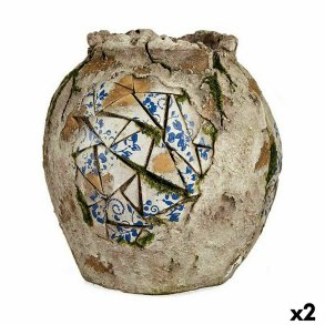 Dekorativ havefigur Ibergarden ZD19026 ZD19026 Polyesterharpisk Vase 27 x 27 x 27 cm (2 enheder)