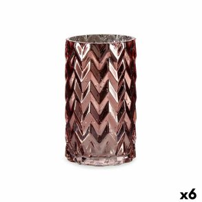 Vase Kobberstik re (af hvede) Pink Krystal 11,3 x 19,5 x 11,3 cm (6 enheder)