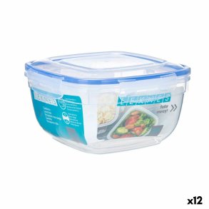Hermetisk madkasse Leknes 30105 Gennemsigtig Plastik Firkantet 2,4 L 20 x 11 x 20 cm (12 enheder)