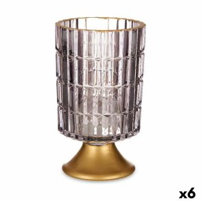 LED-lanterne Gift Decor L1118BMMS-S L1118BMMS-S Gr Gylden Glas 10,7 x 18 x 10,7 cm (6 enheder)