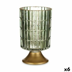 LED-lanterne Gift Decor L1118BMMS-V L1118BMMS-V Grn Gylden Glas 10,7 x 18 x 10,7 cm (6 enheder)