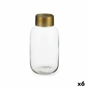 Vase Gift Decor V1224IP-T V1224IP-T Gennemsigtig Gylden Glas 11,5 x 24 x 11,5 cm (6 enheder)