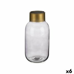 Vase Gift Decor V1224IP-S V1224IP-S Gr Gylden Glas 11,5 x 24 x 11,5 cm (6 enheder)
