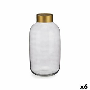 Vase Gift Decor V1530IP-S V1530IP-S Gr Gylden Glas 14,5 x 29,5 x 14,5 cm (6 enheder)