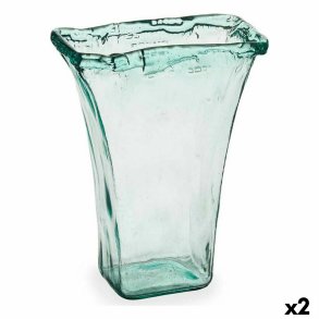 Vase Gift Decor A35435 A35435 Gennemsigtig Krystal Genbrugsglas 27 x 34,5 x 14 cm (2 enheder)