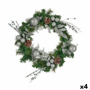 Adventskrans Krist+ K1912698-1 Grn Slvfarvet 60 x 13 x 60 cm (4 enheder)