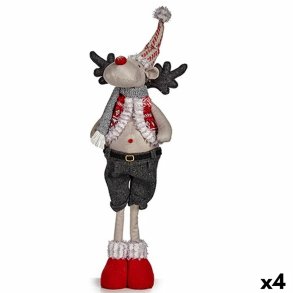 Dekorativ figur Julerensdyr Rd Gr Polyester 13 x 65 x 18 cm (4 enheder)