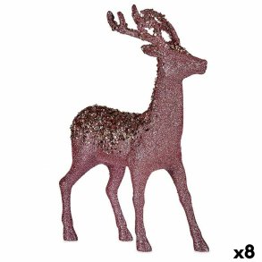 Dekorativ figur Julerensdyr Pink Plastik 15 x 45 x 30 cm (8 enheder)